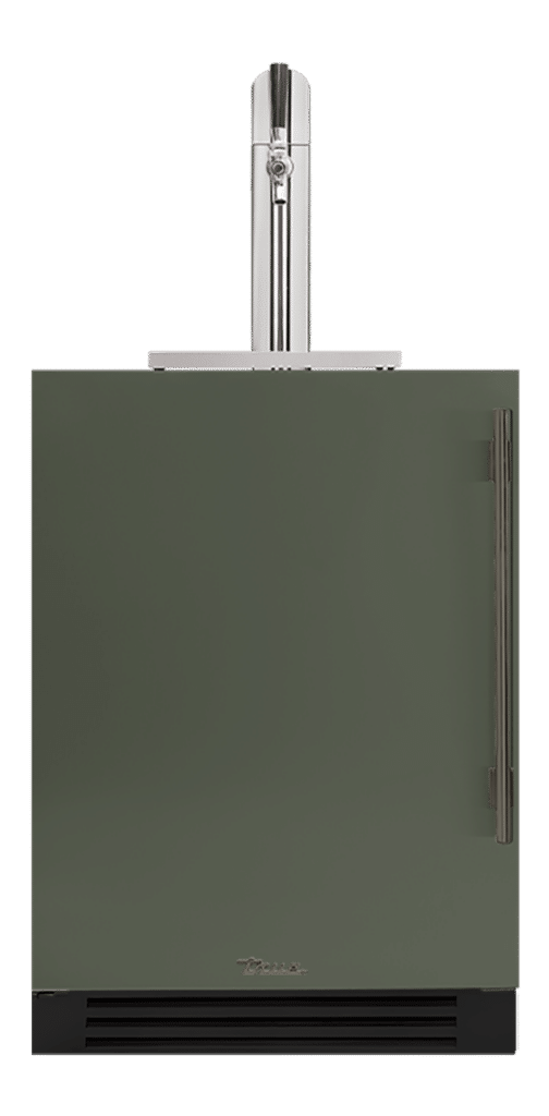 Undercounter Beverage Dispenser, Left Hinged, Olive, Pewter Hardware TUR24BDLOPCDSK238H05