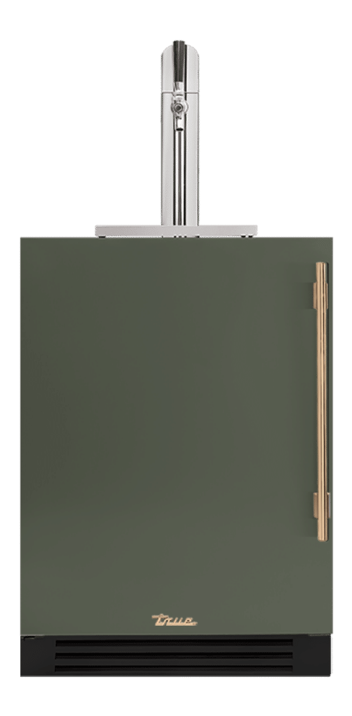 Undercounter Beverage Dispenser, Left Hinged, Olive, Gold Hardware TUR24BDLOPCDSK238H08