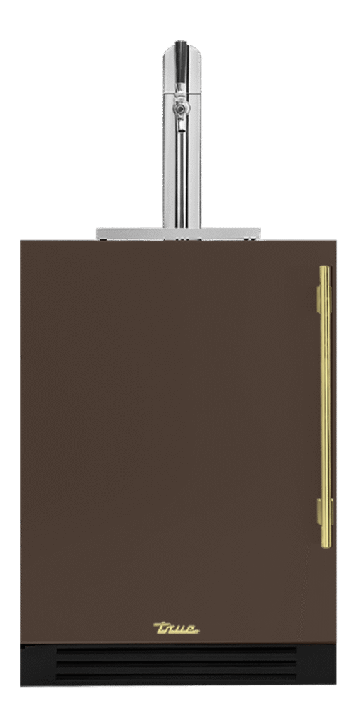 Undercounter Beverage Dispenser, Left Hinged, Espresso, Brass Hardware TUR24BDLOPCDSK305H01
