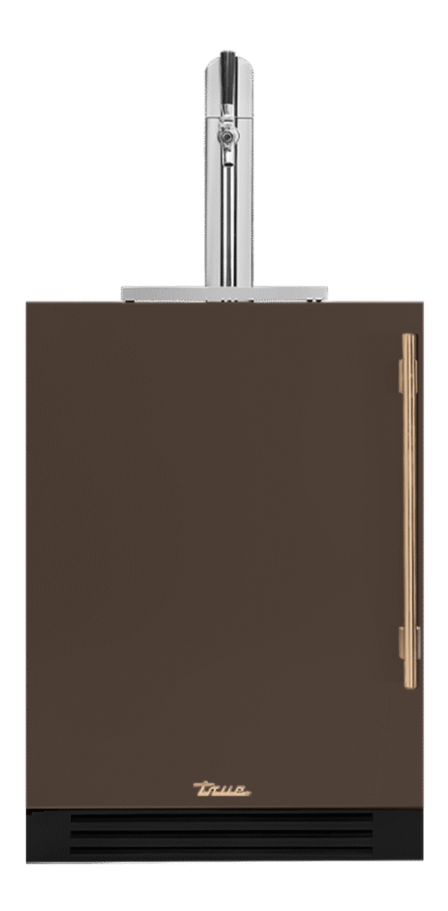 Undercounter Beverage Dispenser, Left Hinged, Espresso, Gold Hardware TUR24BDLOPCDSK305H08