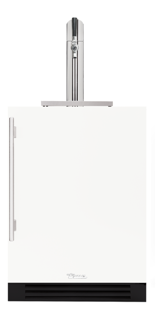 Undercounter Beverage Dispenser, Right Hinged, Matte White, Chrome Hardware TUR24BDROPCDSK030H02