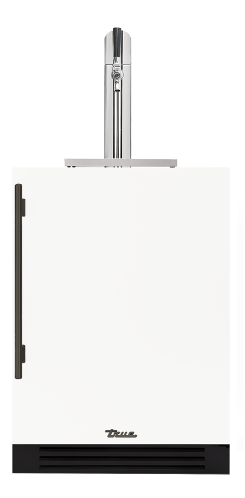 Undercounter Beverage Dispenser, Right Hinged, Matte White, Pewter Hardware TUR24BDROPCDSK030H05