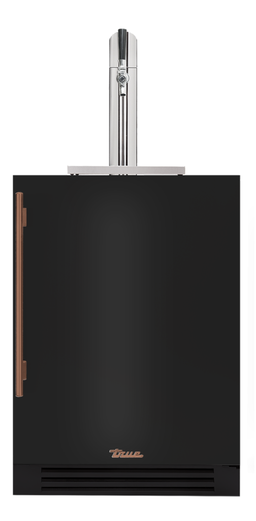 Undercounter Beverage Dispenser, Right Hinged, Gloss Black, Copper Hardware TUR24BDROPCDSK044H03