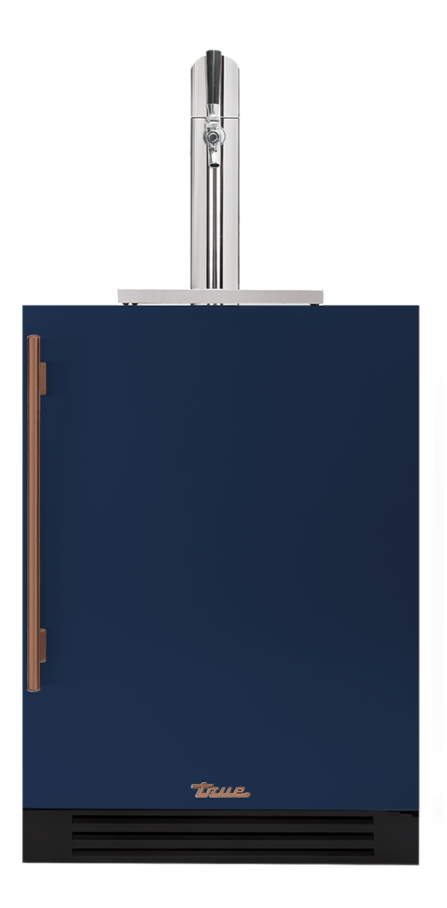 Undercounter Beverage Dispenser, Right Hinged, Cobalt, Copper Hardware TUR24BDROPCDSK078H03
