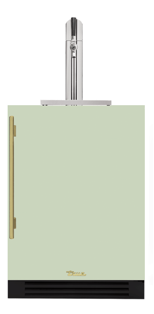 Undercounter Beverage Dispenser, Right Hinged, Sage, Brass Hardware TUR24BDROPCDSK129H01