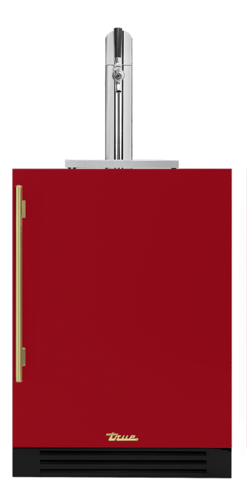 Undercounter Beverage Dispenser, Right Hinged, Crimson, Brass Hardware TUR24BDROPCDSK193H01