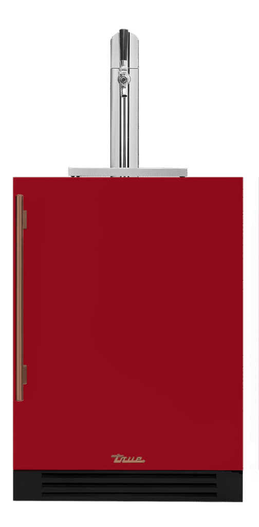 Undercounter Beverage Dispenser, Right Hinged, Crimson, Copper Hardware TUR24BDROPCDSK193H03