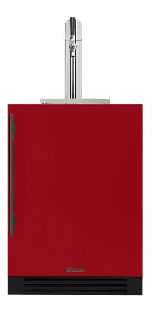 Undercounter Beverage Dispenser, Right Hinged, Crimson, Pewter Hardware TUR24BDROPCDSK193H05