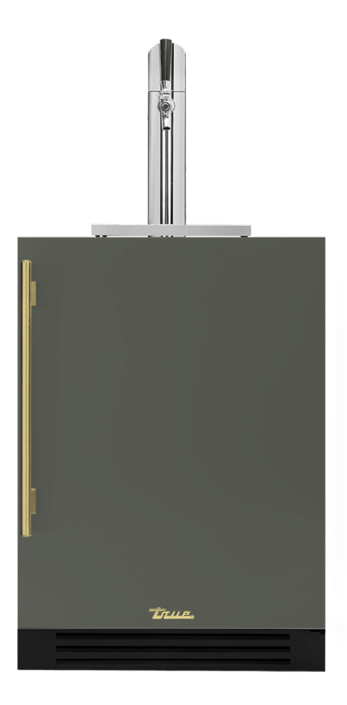 Undercounter Beverage Dispenser, Right Hinged, Olive, Brass Hardware TUR24BDROPCDSK238H01