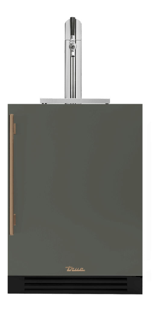 Undercounter Beverage Dispenser, Right Hinged, Olive, Gold Hardware TUR24BDROPCDSK238H08