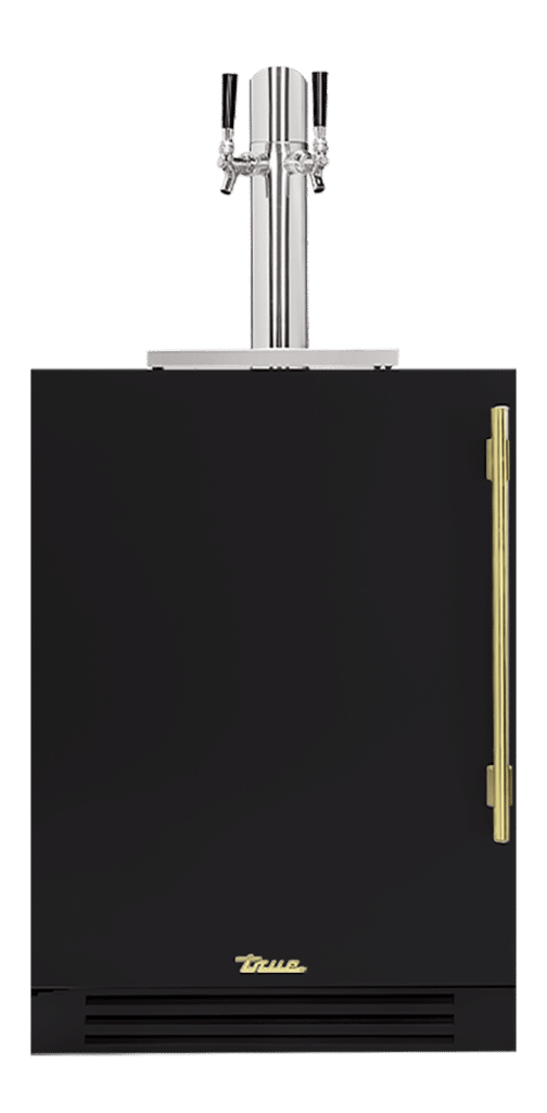 Undercounter Beverage Dispenser, Left Hinged, Matte Black, Brass Hardware TUR24DDLOPCDSK027H01