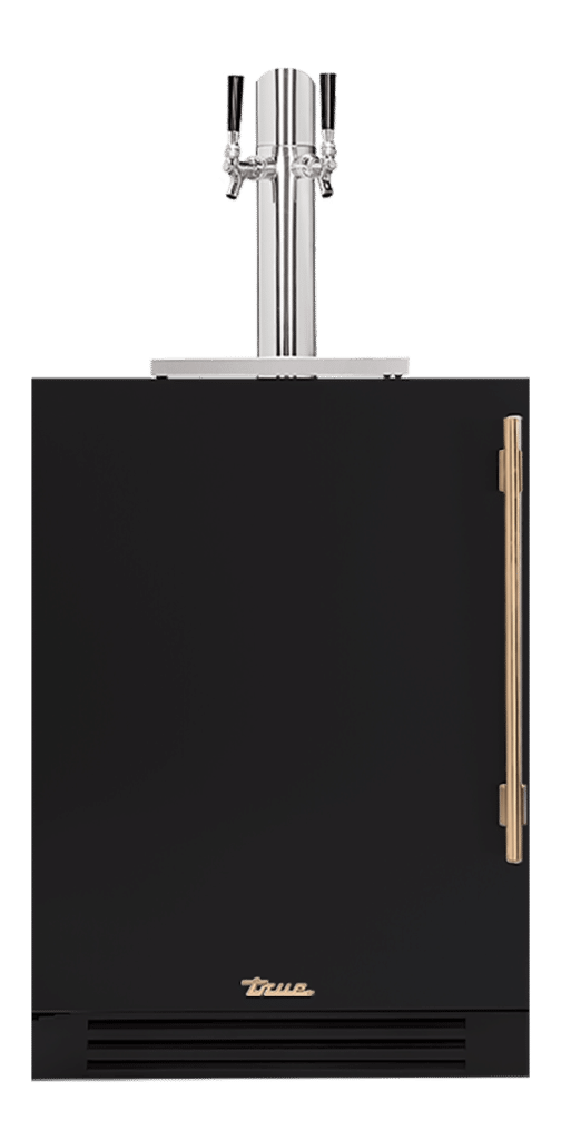 Undercounter Beverage Dispenser, Left Hinged, Matte Black, Gold Hardware TUR24DDLOPCDSK027H08