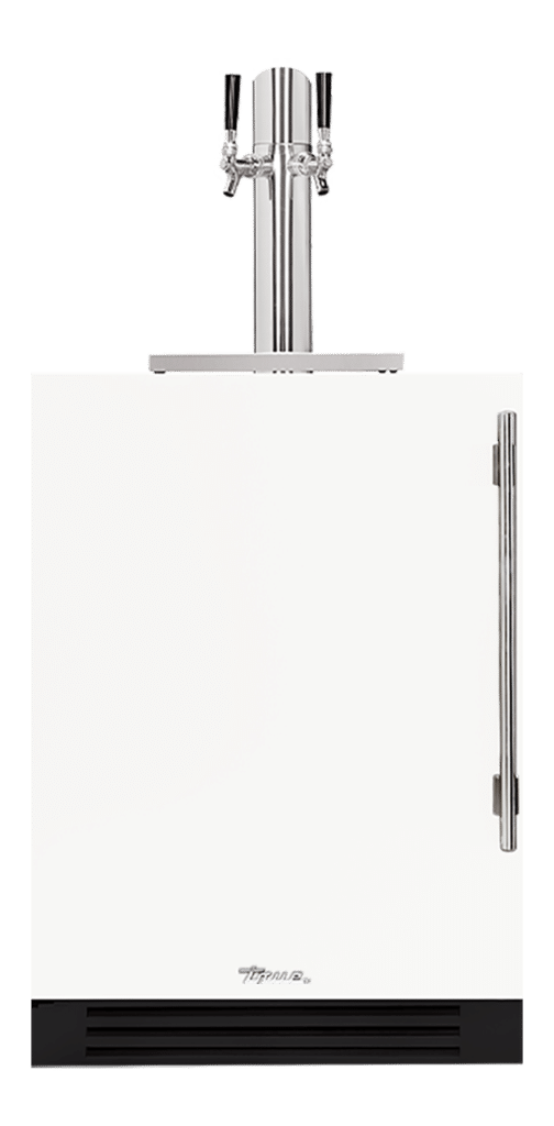 Undercounter Beverage Dispenser, Left Hinged, Matte White, Chrome Hardware TUR24DDLOPCDSK030H02