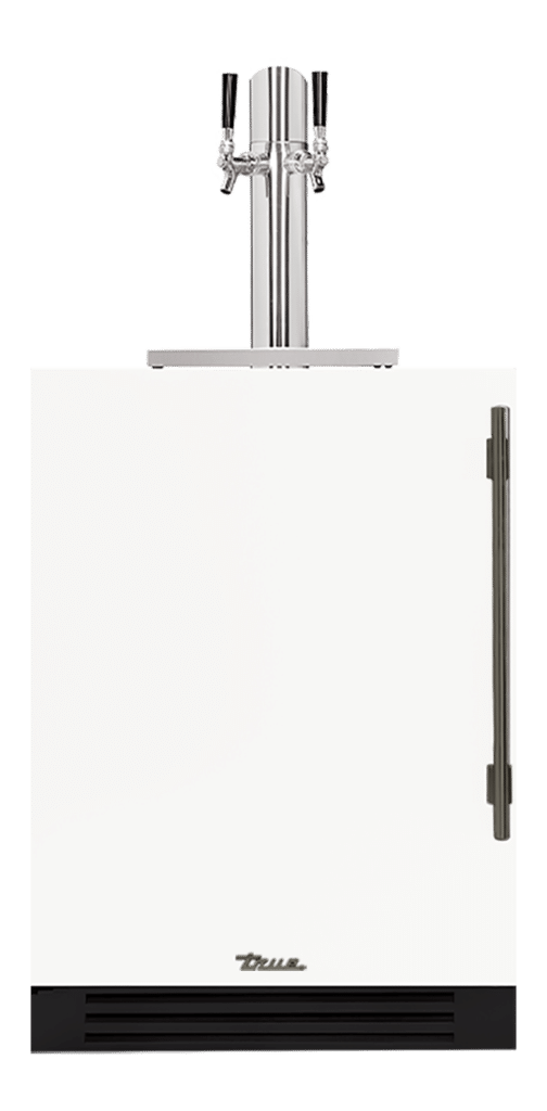 Undercounter Beverage Dispenser, Left Hinged, Matte White, Pewter Hardware TUR24DDLOPCDSK030H05