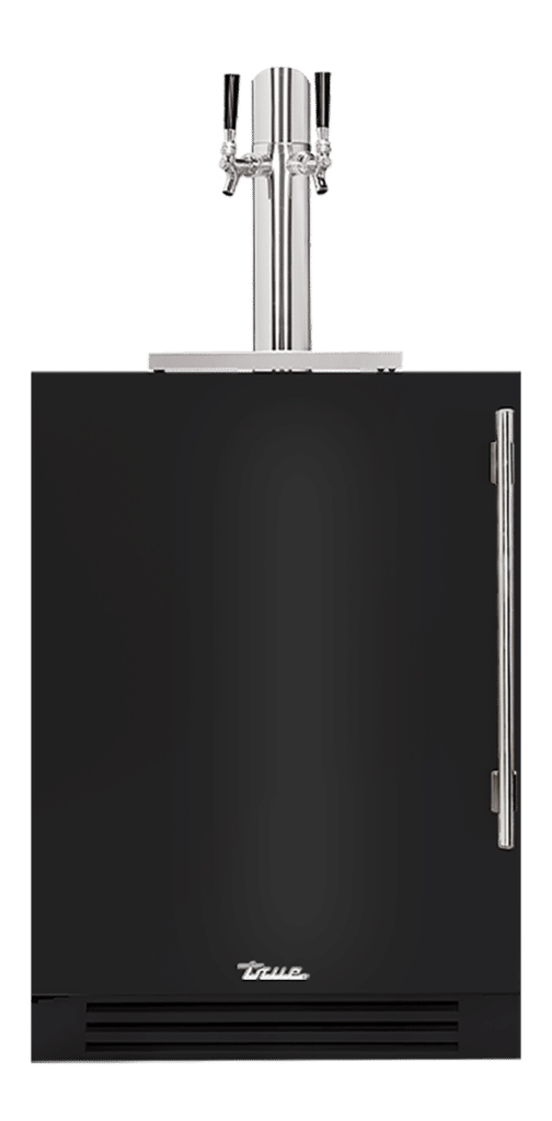 Undercounter Beverage Dispenser, Left Hinged, Gloss Black, Chrome Hardware TUR24DDLOPCDSK044H02