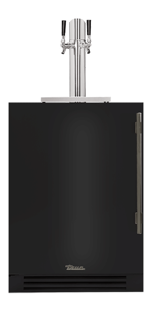 Undercounter Beverage Dispenser, Left Hinged, Gloss Black, Pewter Hardware TUR24DDLOPCDSK044H05