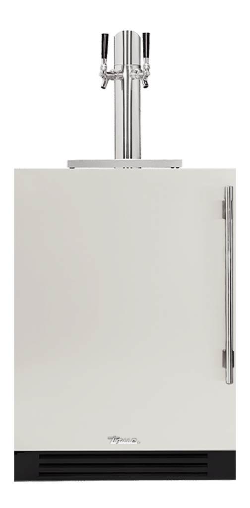 Undercounter Beverage Dispenser, Left Hinged, Antique White, Chrome Hardware TUR24DDLOPCDSK050H02