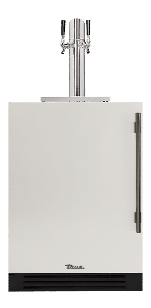 Undercounter Beverage Dispenser, Left Hinged, Antique White, Pewter Hardware TUR24DDLOPCDSK050H05