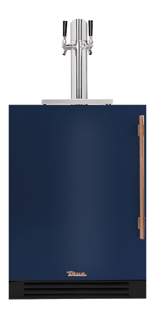 Undercounter Beverage Dispenser, Left Hinged, Cobalt, Copper Hardware TUR24DDLOPCDSK078H03