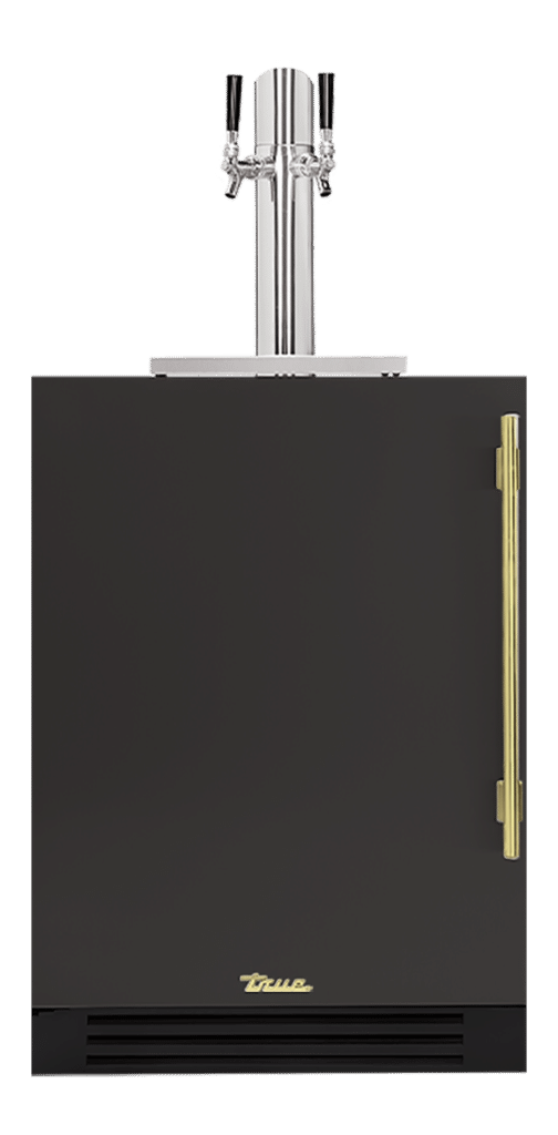 Undercounter Beverage Dispenser, Left Hinged, Ultra Matte Black, Brass Hardware TUR24DDLOPCDSK085H01