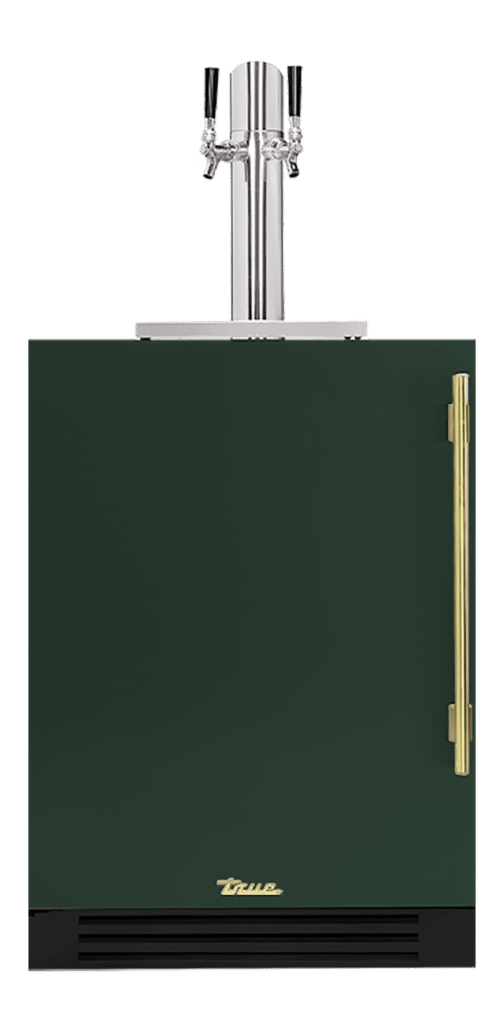 Undercounter Beverage Dispenser, Left Hinged, Emerald, Brass Hardware TUR24DDLOPCDSK086H01