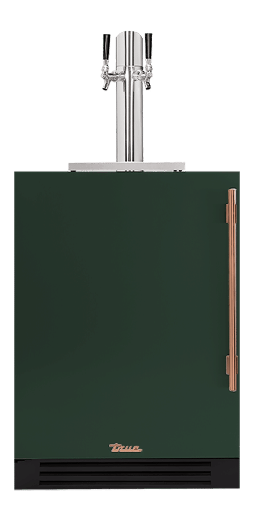 Undercounter Beverage Dispenser, Left Hinged, Emerald, Copper Hardware TUR24DDLOPCDSK086H03