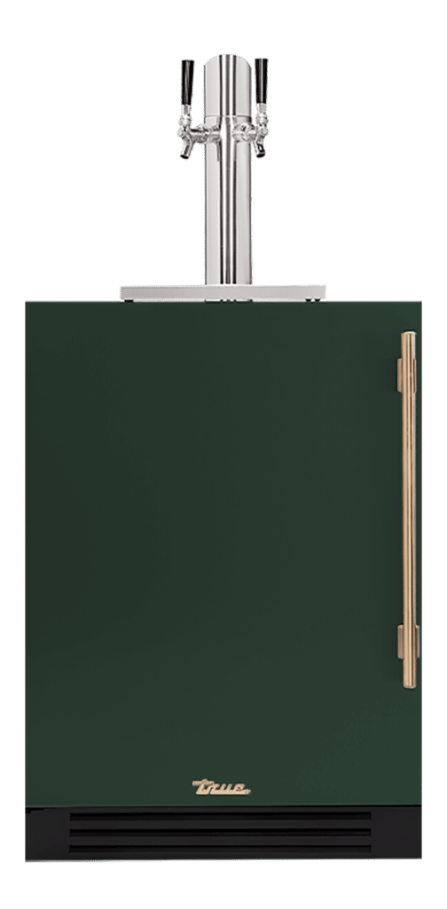 Undercounter Beverage Dispenser, Left Hinged, Emerald, Gold Hardware TUR24DDLOPCDSK086H08