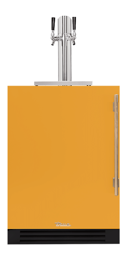 Undercounter Beverage Dispenser, Left Hinged, Saffron, Gold Hardware TUR24DDLOPCDSK103H08