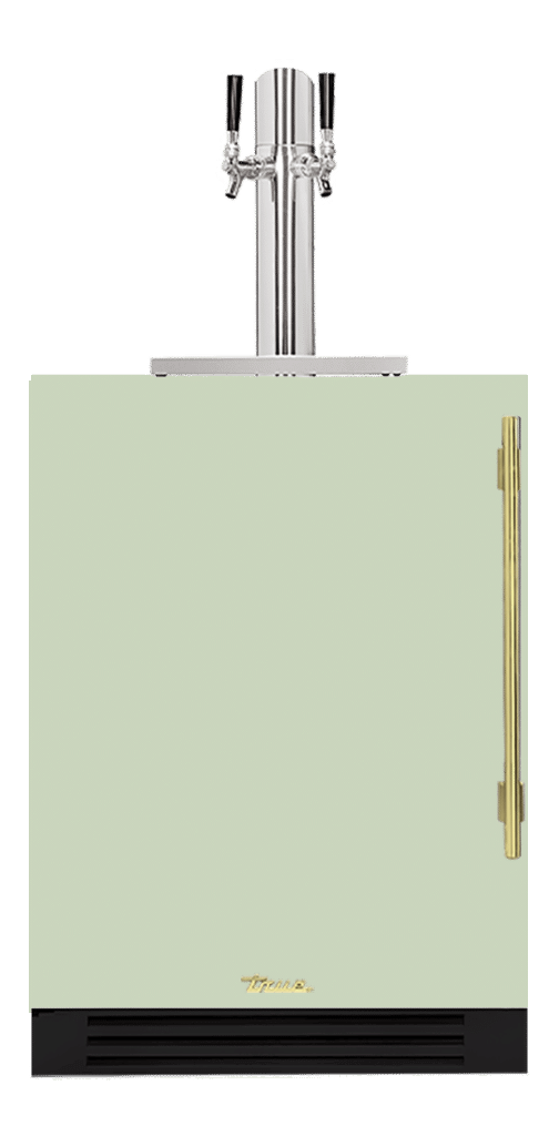 Undercounter Beverage Dispenser, Left Hinged, Sage, Brass Hardware TUR24DDLOPCDSK129H01