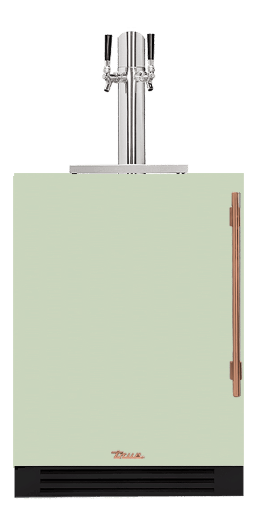 Undercounter Beverage Dispenser, Left Hinged, Sage, Copper Hardware TUR24DDLOPCDSK129H03