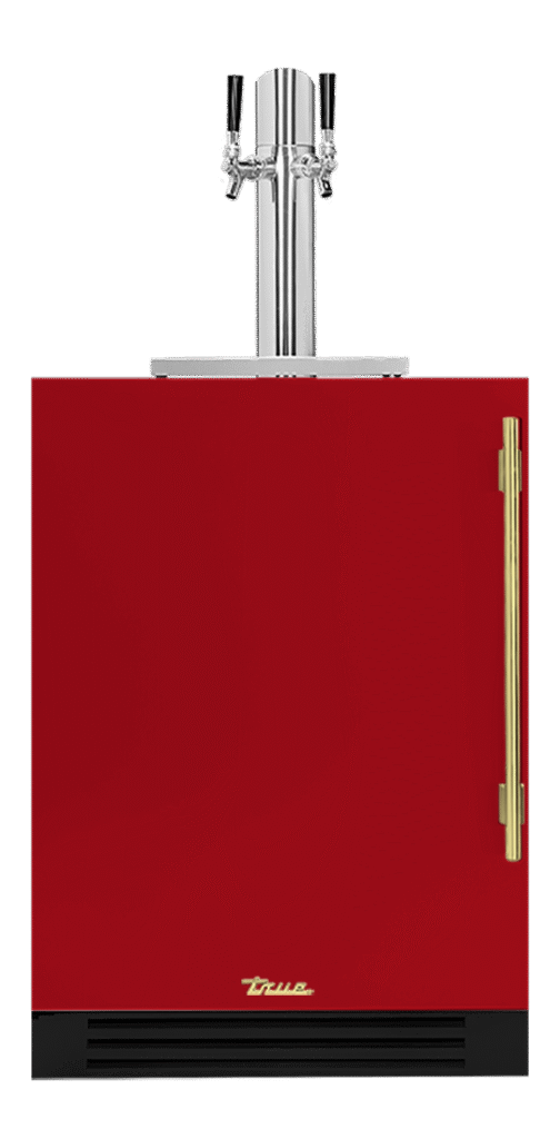Undercounter Beverage Dispenser, Left Hinged, Crimson, Brass Hardware TUR24DDLOPCDSK193H01