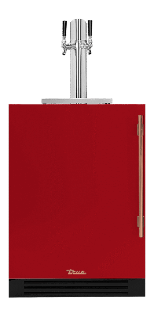 Undercounter Beverage Dispenser, Left Hinged, Crimson, Copper Hardware TUR24DDLOPCDSK193H03