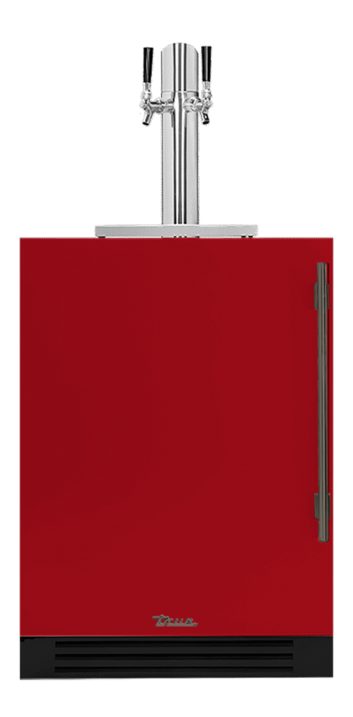Undercounter Beverage Dispenser, Left Hinged, Crimson, Pewter Hardware TUR24DDLOPCDSK193H05