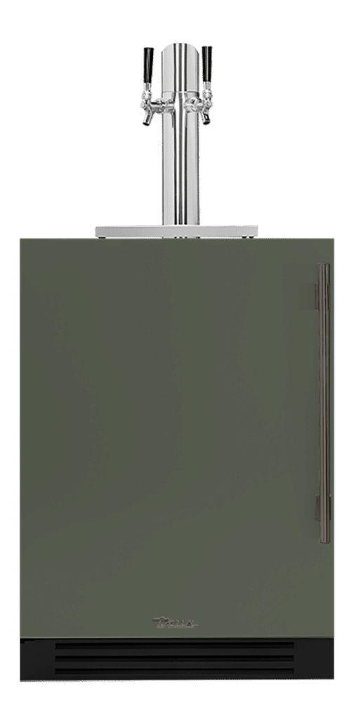 Undercounter Beverage Dispenser, Left Hinged, Olive, Pewter Hardware TUR24DDLOPCDSK238H05