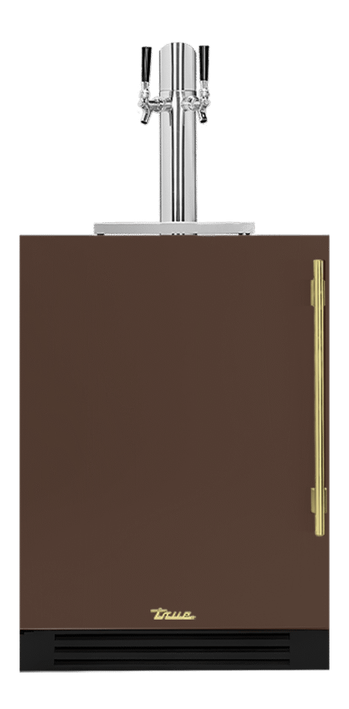Undercounter Beverage Dispenser, Left Hinged, Espresso, Brass Hardware TUR24DDLOPCDSK305H01