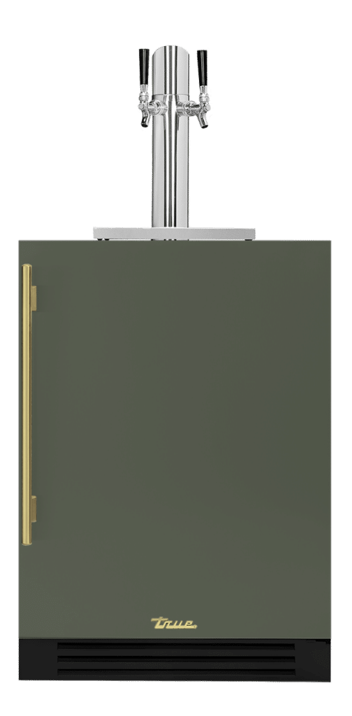 Undercounter Beverage Dispenser, Right Hinged, Olive, Brass Hardware TUR24DDROPCDSK238H01
