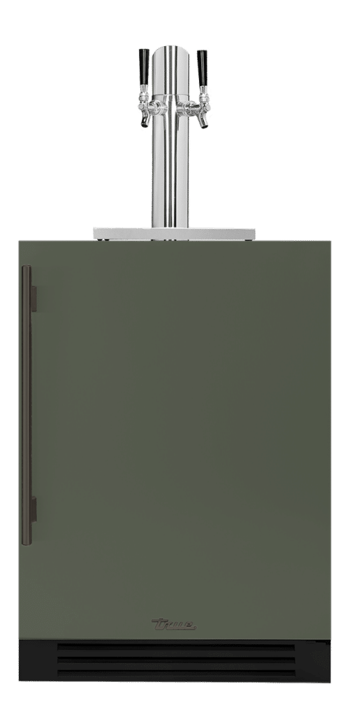Undercounter Beverage Dispenser, Right Hinged, Olive, Pewter Hardware TUR24DDROPCDSK238H05