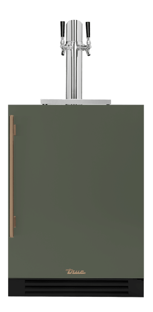 Undercounter Beverage Dispenser, Right Hinged, Olive, Gold Hardware TUR24DDROPCDSK238H08