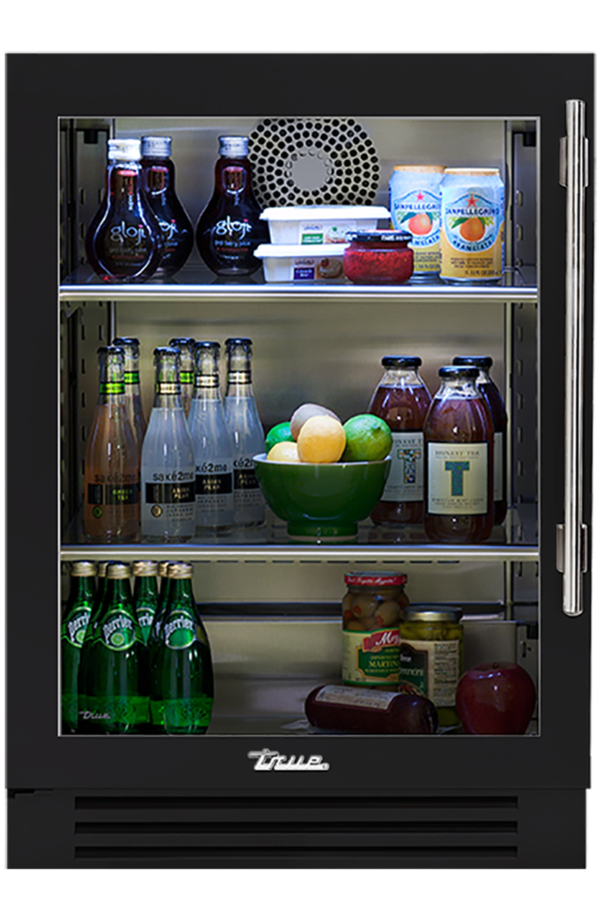 Undercounter Refrigerator, Left Hinged, Matte Black, Chrome Hardware TUR24LOGCDSK027H02