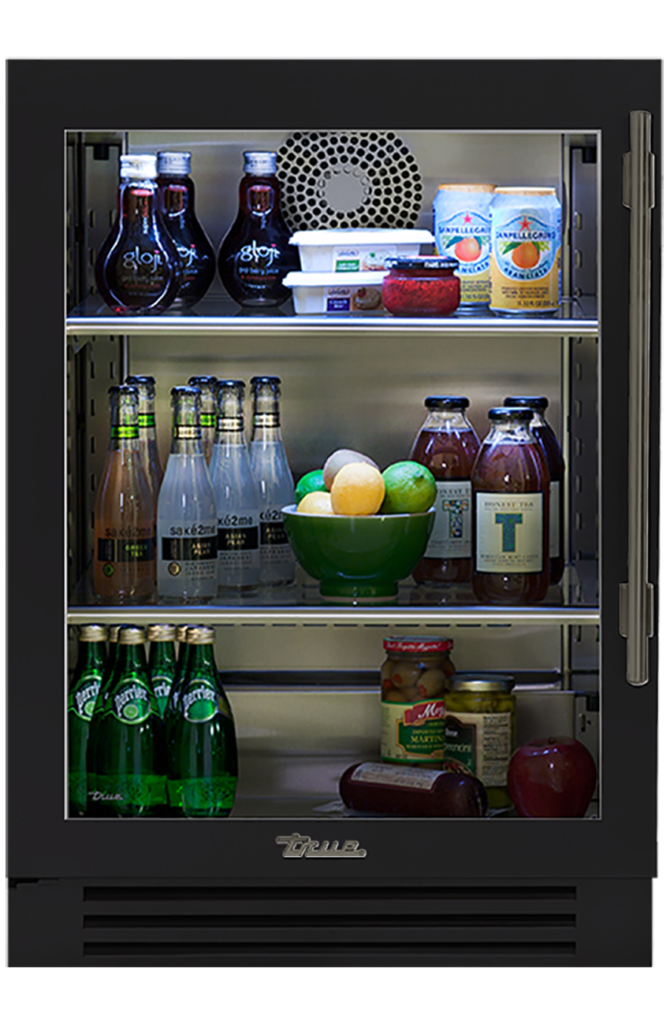 Undercounter Refrigerator, Left Hinged, Matte Black, Pewter Hardware TUR24LOGCDSK027H05