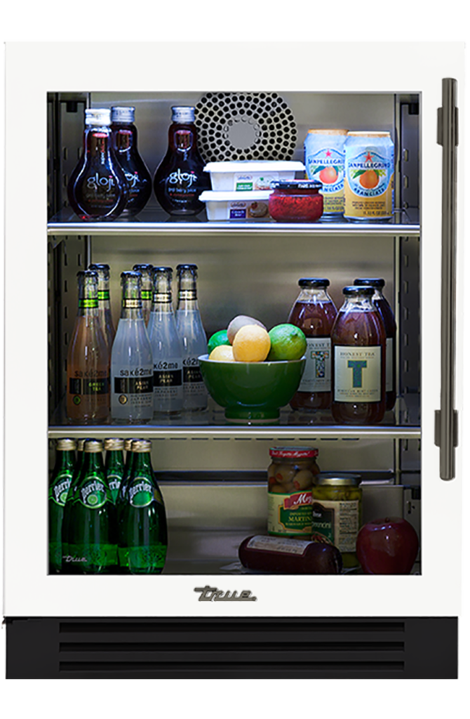 Undercounter Refrigerator, Left Hinged, Matte White, Pewter Hardware TUR24LOGCDSK030H05
