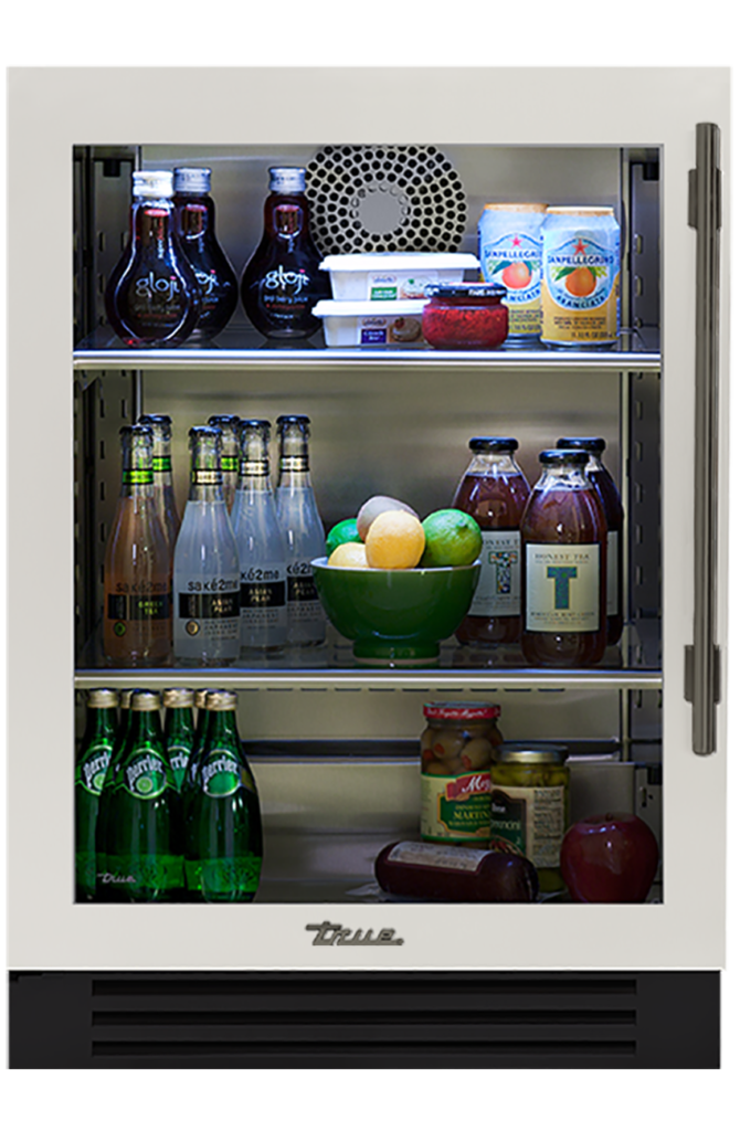 Undercounter Refrigerator, Left Hinged, Antique White, Pewter Hardware TUR24LOGCDSK050H05