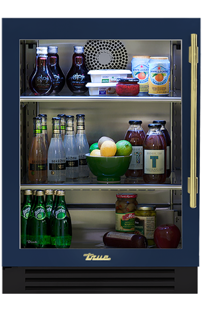 Undercounter Refrigerator, Left Hinged, Cobalt, Brass Hardware TUR24LOGCDSK078H01
