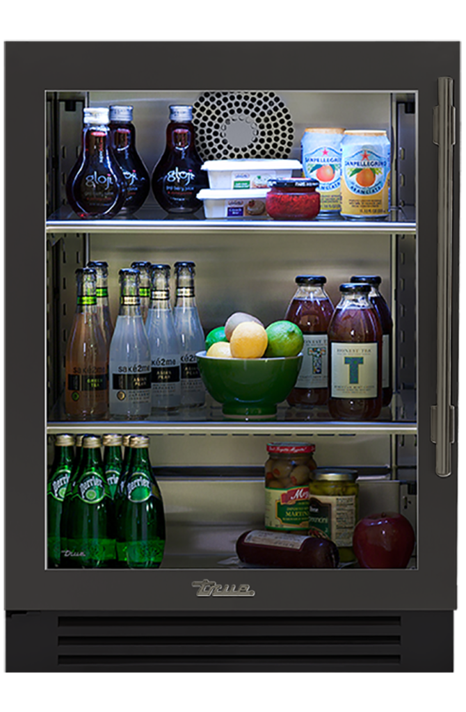 Undercounter Refrigerator, Left Hinged, Ultra Matte Black, Pewter Hardware TUR24LOGCDSK085H05