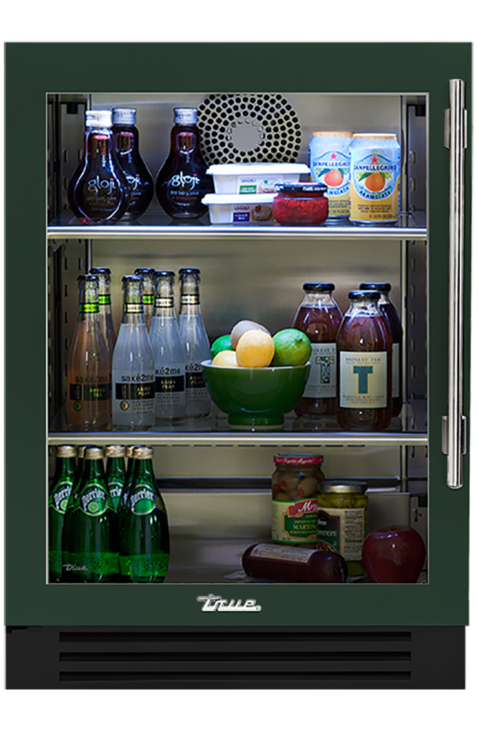 Undercounter Refrigerator, Left Hinged, Emerald, Chrome Hardware TUR24LOGCDSK086H02