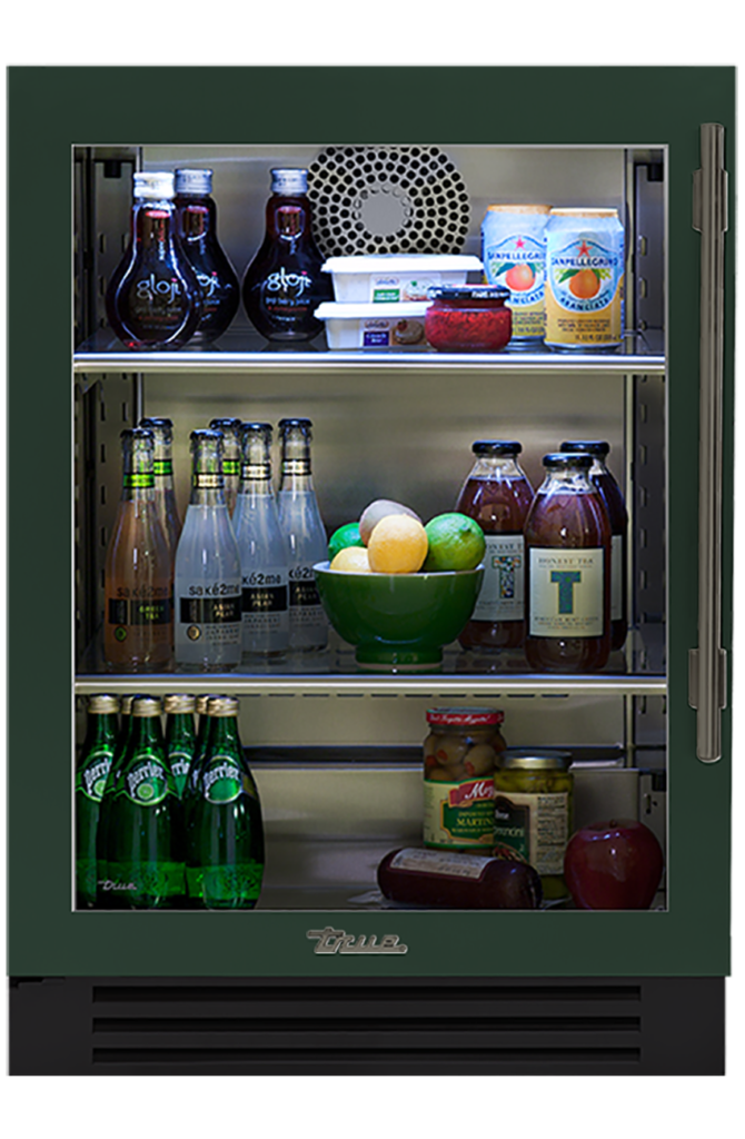 Undercounter Refrigerator, Left Hinged, Emerald, Pewter Hardware TUR24LOGCDSK086H05