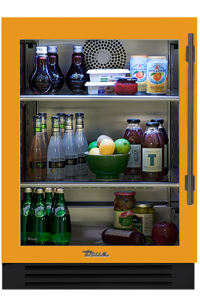 Undercounter Refrigerator, Left Hinged, Saffron, Pewter Hardware TUR24LOGCDSK103H05