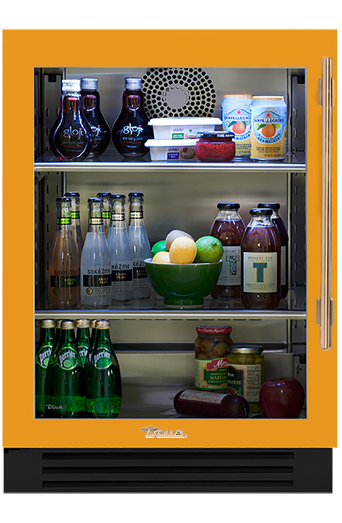 Undercounter Refrigerator, Left Hinged, Saffron, Gold Hardware TUR24LOGCDSK103H08
