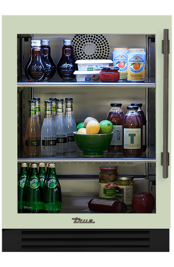 Undercounter Refrigerator, Left Hinged, Sage, Pewter Hardware TUR24LOGCDSK129H05