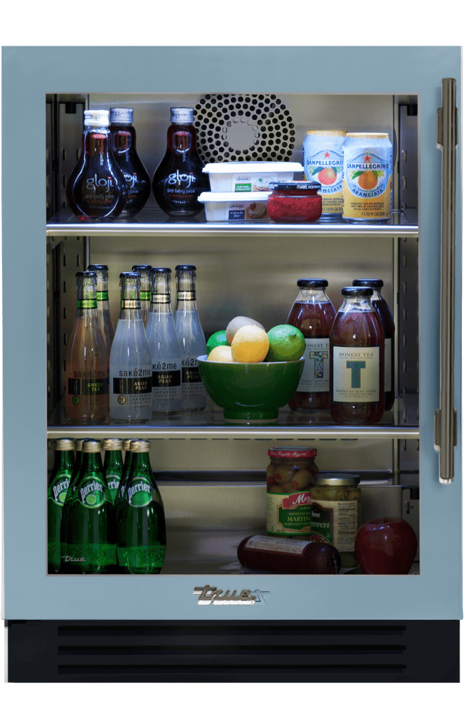 Undercounter Refrigerator, Left Hinged, Bluestone, Pewter Hardware TUR24LOGCDSK152H05